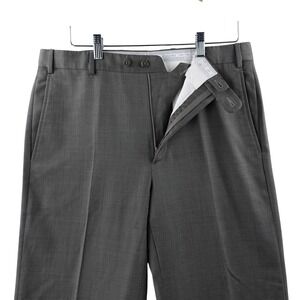 Zanella for Nordstrom Mens Dress Pants Trousers Gray Wool Blend Size 35